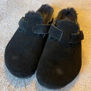 Boston Sherling Suede Leather Slides Black